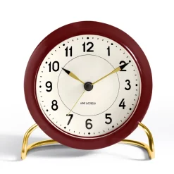 Clearance Arne Jacobsen Clocks AJ Station table clock burgundy, burgundy Red