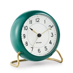 Mantel & Table Clocks^Arne Jacobsen Clocks AJ Station table clock green, green GreenGold-coloured