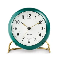 Mantel & Table Clocks^Arne Jacobsen Clocks AJ Station table clock green, green GreenGold-coloured