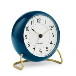 Mantel & Table Clocks^Arne Jacobsen Clocks AJ Station table clock petrol blue, petrol blue BlueWhite