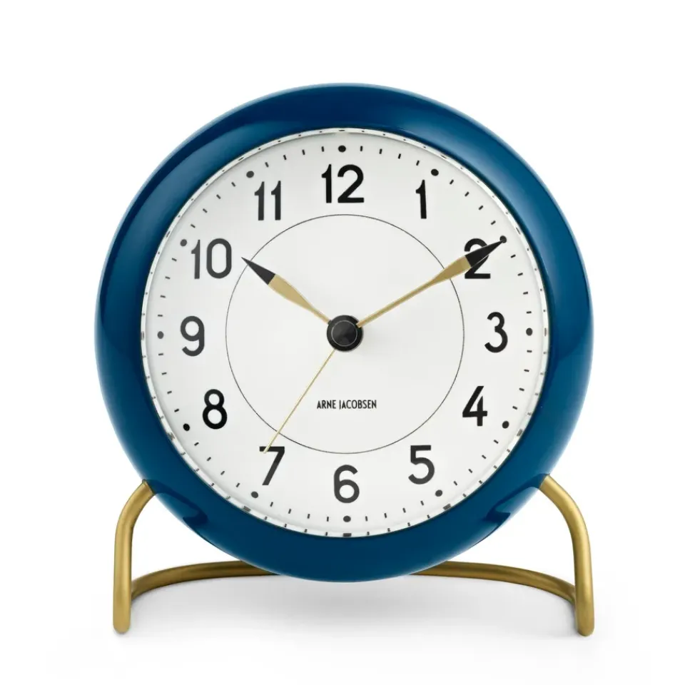 Mantel & Table Clocks^Arne Jacobsen Clocks AJ Station table clock petrol blue, petrol blue BlueWhite