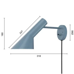 Hot Louis Poulsen AJ wall lamp, Dusty Blue