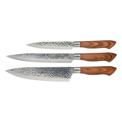 Knife Sets^Dorre Akira knife set in stainless steel 3 knives, Brown