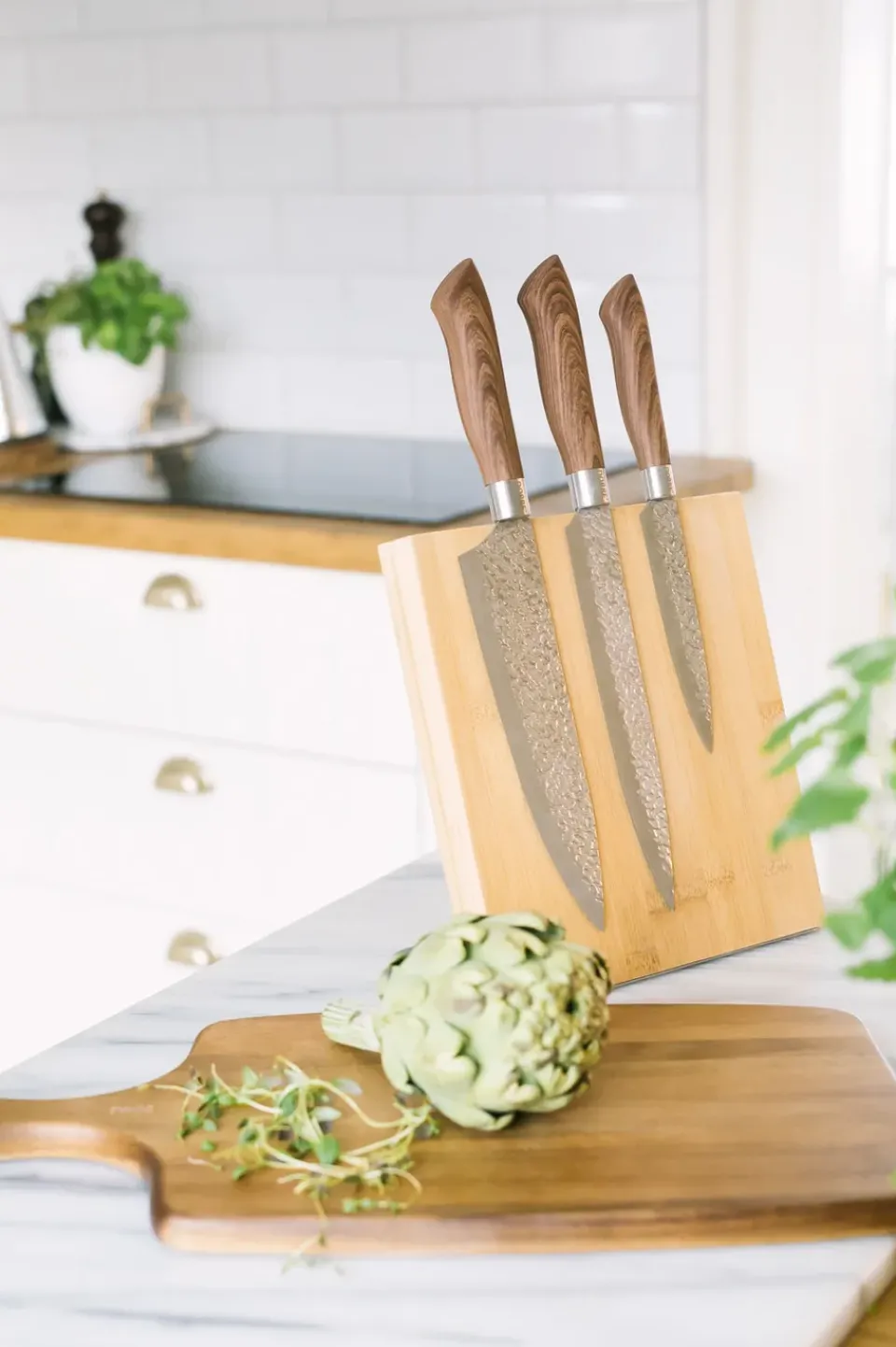 Knife Sets^Dorre Akira knife set in stainless steel 3 knives, Brown