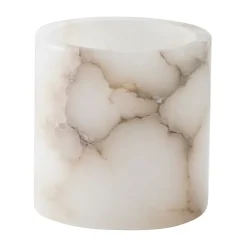 Clearance Tell Me More Alabaster candle holder, White-beige, S 10 cm WhiteBeige