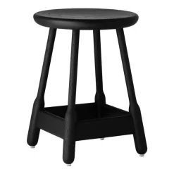 Bar Stools^Massproductions Albert barstool 50 cm, Dark stained oak Black