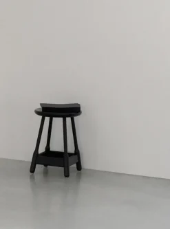 Bar Stools^Massproductions Albert barstool 50 cm, Dark stained oak Black