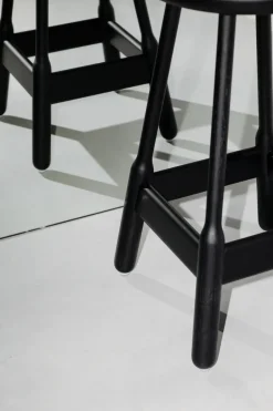 Bar Stools^Massproductions Albert barstool 50 cm, Dark stained oak Black