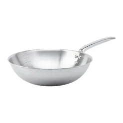 Woks^De Buyer Alchimy wok stainless steel, Ø32 cm Silver-coloured