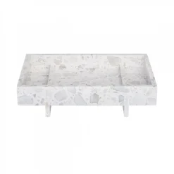 Trays^Blomus Alegto tray marble 18x30 cm, Nimbus cloud White