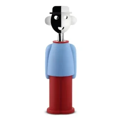 Corkscrews & Openers^Alessi Alessandro M. corkscrew, Light blue-red Silver-colouredRedWhite