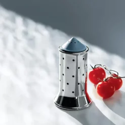Hot Alessi salt shaker, blue-stainless steel BlueSilver-coloured