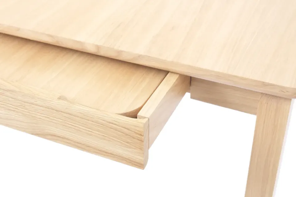 1898 Alfred dining table 90x220 cm, White pigmented oak Beige