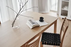 1898 Alfred dining table 90x220 cm, White pigmented oak Beige