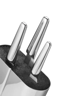 Knife Storage & Holders|Knife Blocks^Georg Jensen Alfredo knife block, Stainless steel-silver Transparent