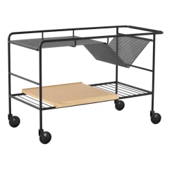 &Tradition Alima storage trolley varnished oak, Black & lacquered oak BlackBrown