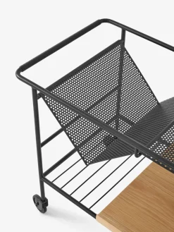 &Tradition Alima storage trolley varnished oak, Black & lacquered oak BlackBrown