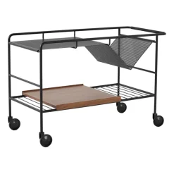 Sale &Tradition Alima storage trolley varnished walnut, Black & lacquered walnut BlackBrown