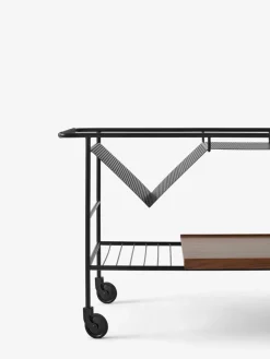 Sale &Tradition Alima storage trolley varnished walnut, Black & lacquered walnut BlackBrown