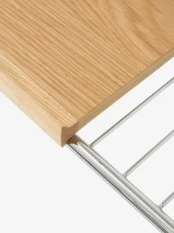 Discount &Tradition Alima storage trolley varnished oak, Chrome & lacquered oak BrownSilver-coloured