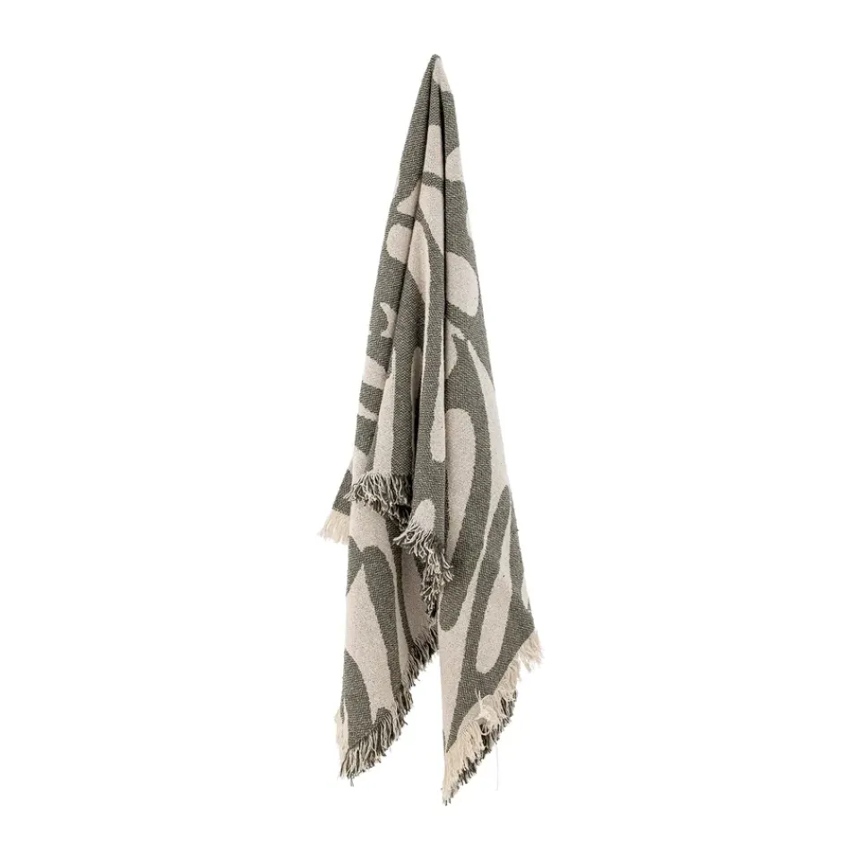 Cotton Blankets & Throws^Bloomingville Alk cotton throw 130x160 cm, Beige-green BeigeGreen