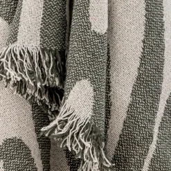 Cotton Blankets & Throws^Bloomingville Alk cotton throw 130x160 cm, Beige-green BeigeGreen