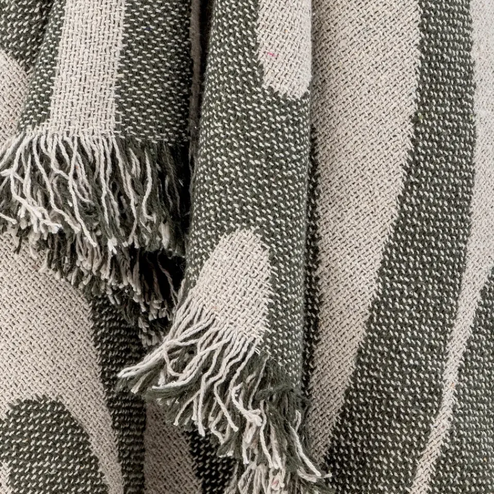 Cotton Blankets & Throws^Bloomingville Alk cotton throw 130x160 cm, Beige-green BeigeGreen