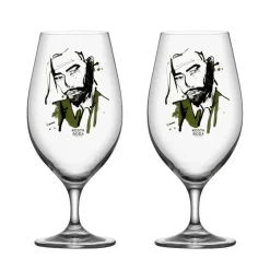 Beer Glasses^Kosta Boda All about you beer glass 40 cl 2-pack, Want him (green) GreenTransparent