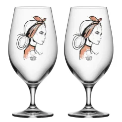 Online Kosta Boda All about you beer glass 40 cl 2-pack, Near you beer (rusty orange) OrangeTransparent