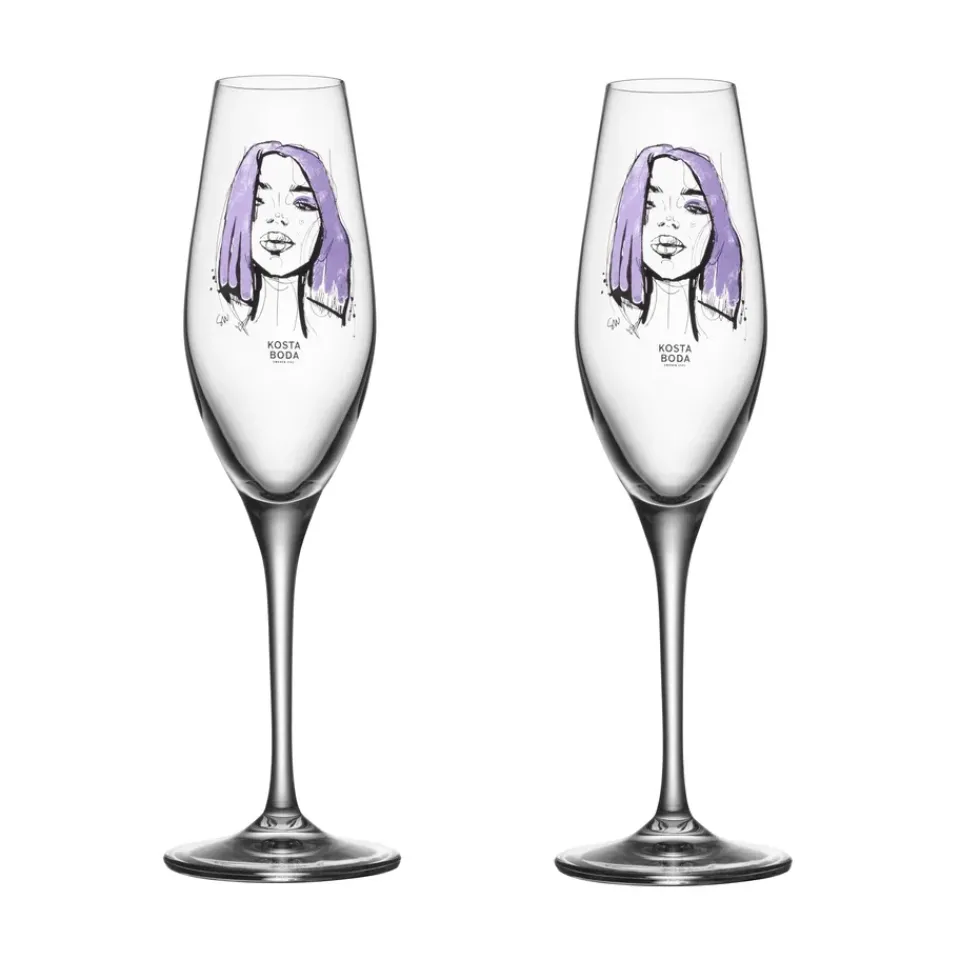 Hot Kosta Boda All about you champagne glass 24 cl 2-pack, forever mine Transparent