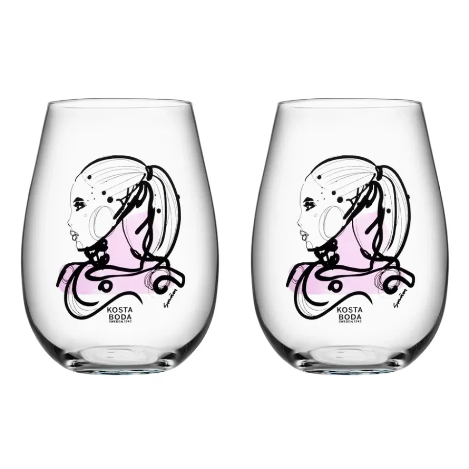 Drinking Glasses & Tumblers^Kosta Boda All about you glass 57 cl 2-pack, love you (pink) Transparent