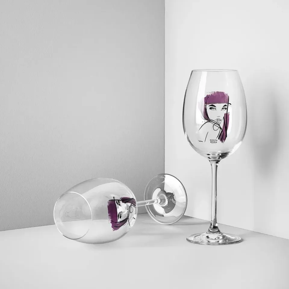 Hot Kosta Boda All about you wine glass 52 cl 2 pack, red Transparent