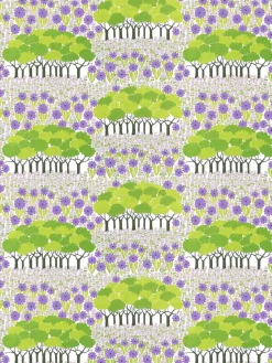 Outlet Arvidssons Textil Allé fabric, Green-purple GreenPurple
