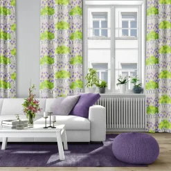 Outlet Arvidssons Textil Allé fabric, Green-purple GreenPurple