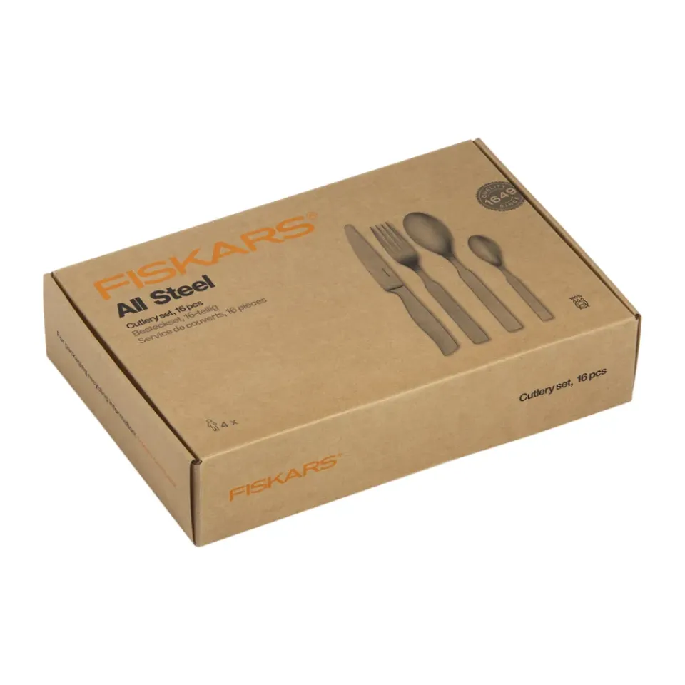 New Fiskars All Steel cutlery, 16 pieces Silver-coloured