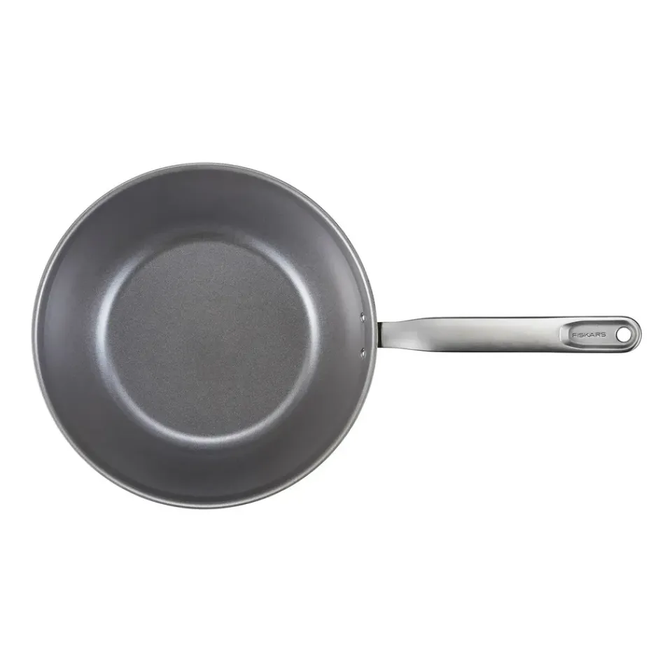 Clearance Fiskars All Steel wok, 28 cm BlackSilver-coloured
