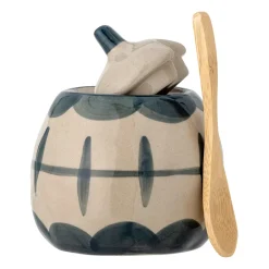 New Bloomingville Allium milk pitcher and sugar bowl, Blue waves-bamboo BeigeBlue
