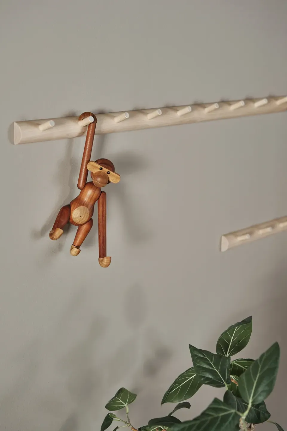1898 Allsarp hook rack 5 hooks, Oak Beige