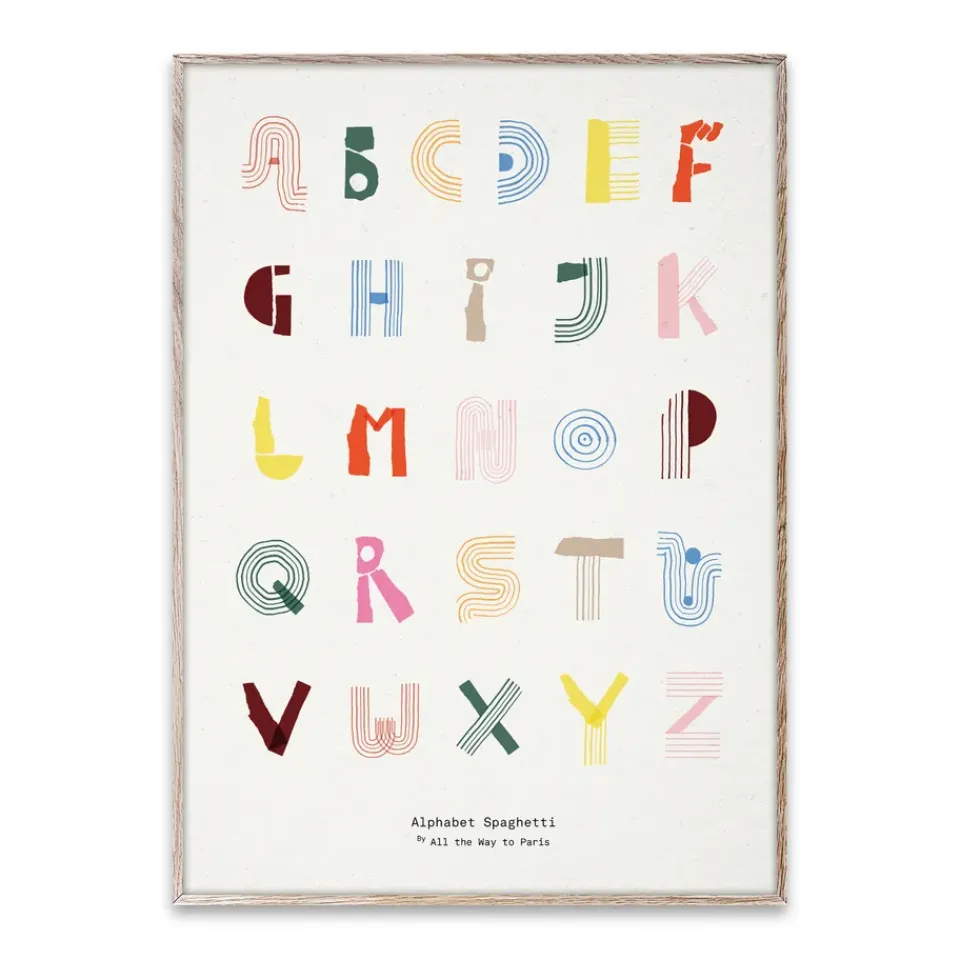 Outlet Paper Collective Alphabet Spaghetti ENG -colour poster , 50x70 cm Multi
