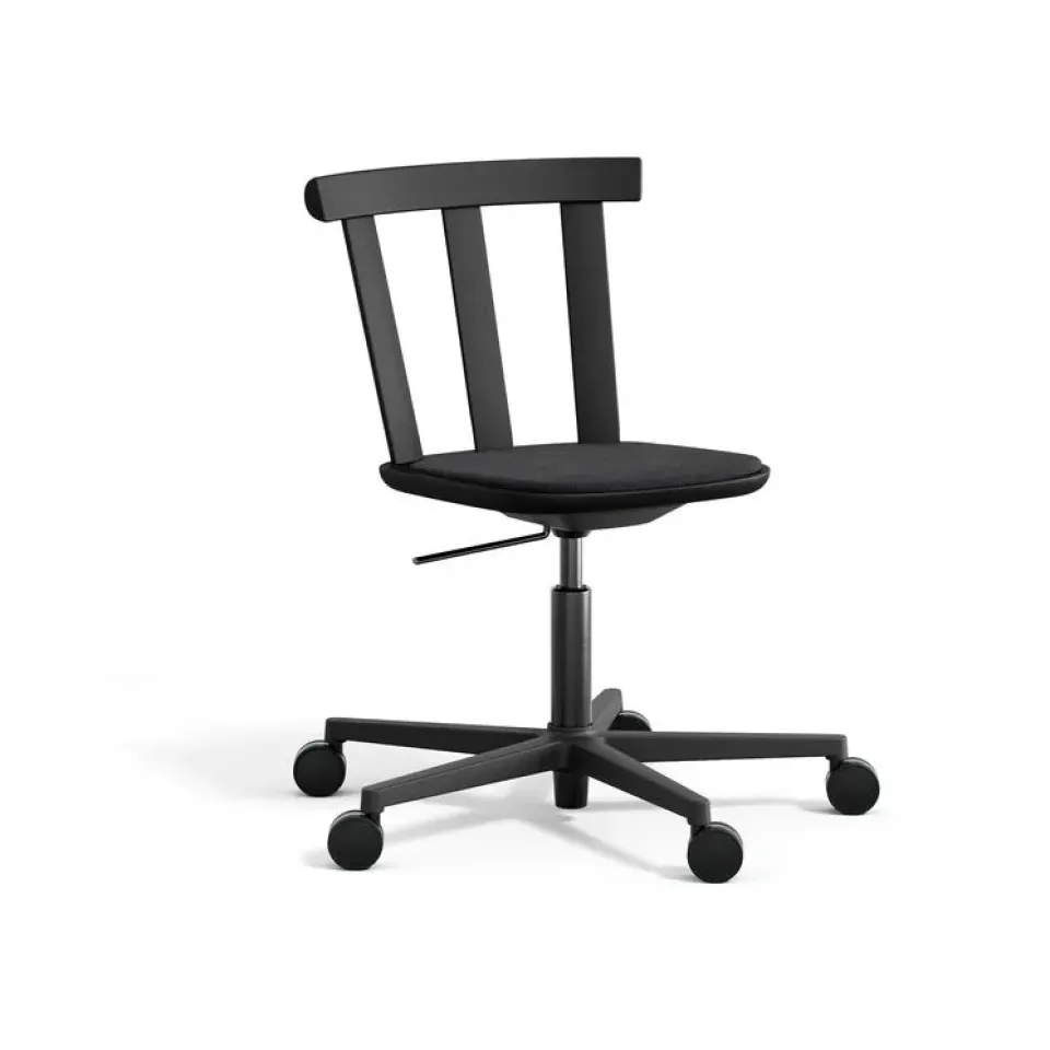 Online Stolab Alt chair swivel base upholstered seat oak, Hallingdal 65-180 -matte 99 Black