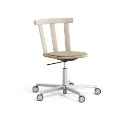 Office Chairs^Stolab Alt chair swivel base upholstered seat oak, Hallingdal 65-200 -light matte lacquer Beige