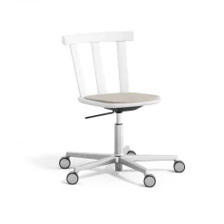 Office Chairs^Stolab Alt chair swivel base upholstered seat birch, Hallingdal 65-103 /beige-white 21 Grey