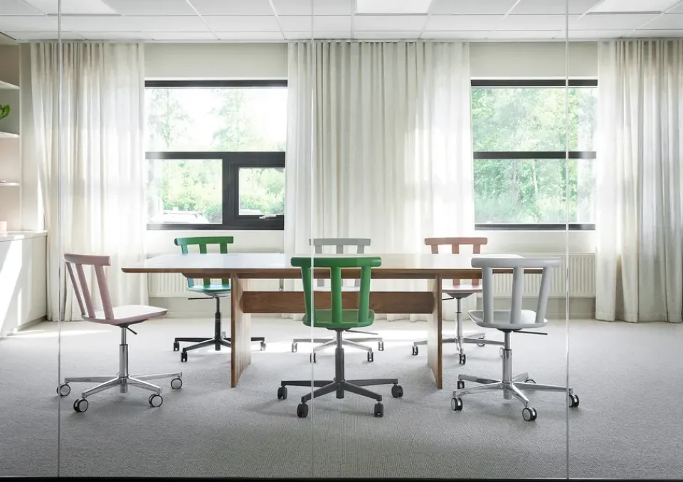 Office Chairs^Stolab Alt chair swivel base upholstered seat birch, Hallingdal 65-103 /beige-white 21 Grey