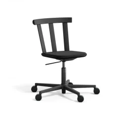 Office Chairs^Stolab Alt chair swivel base upholstered seat birch, Hallingdal 65-180 -matte 99 Black