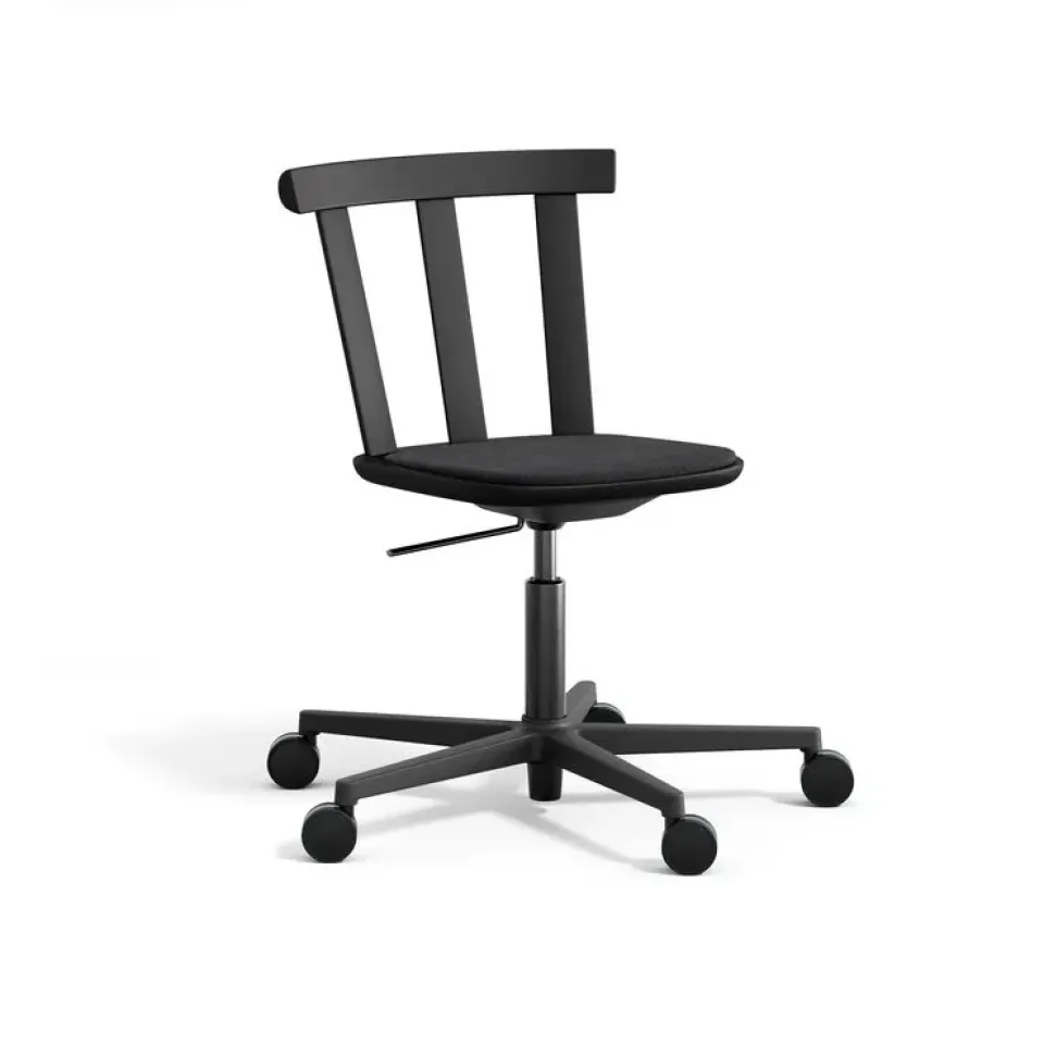 Office Chairs^Stolab Alt chair swivel base upholstered seat birch, Hallingdal 65-180 -matte 99 Black