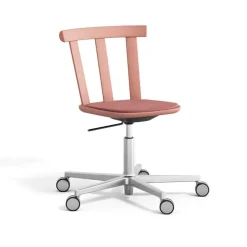 Stolab Alt chair swivel base upholstered seat birch, Vidar 4, 633 -mauve 27 Pink