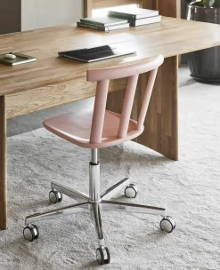 Stolab Alt chair swivel base upholstered seat birch, Vidar 4, 633 -mauve 27 Pink