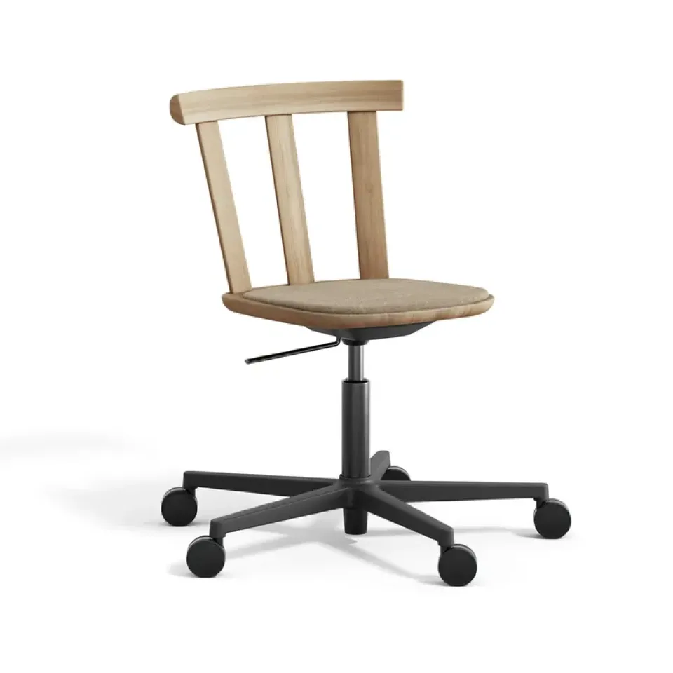 Online Stolab Alt chair swivel base upholstered seat oak, Hallingdal 65-220-natural oil Beige