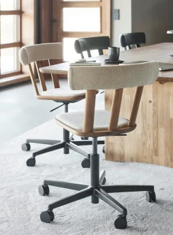 Online Stolab Alt chair swivel base upholstered seat oak, Hallingdal 65-220-natural oil Beige