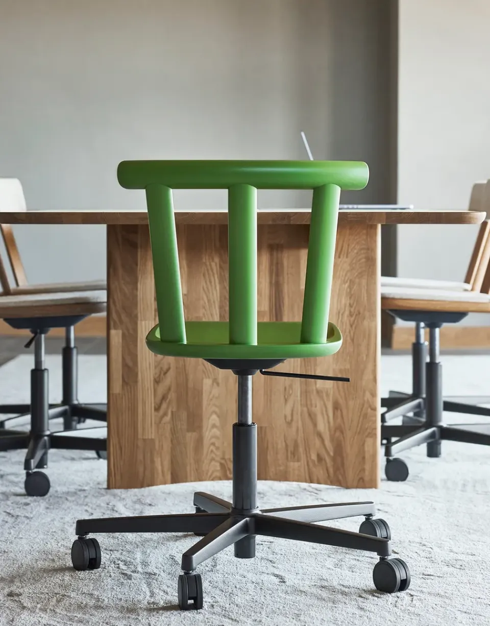 Office Chairs^Stolab Alt chair swivel base upholstered seat birch, Hallingdal 65-960 -moss 16 Green